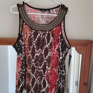 Notations ruffled tank top size XL NWT